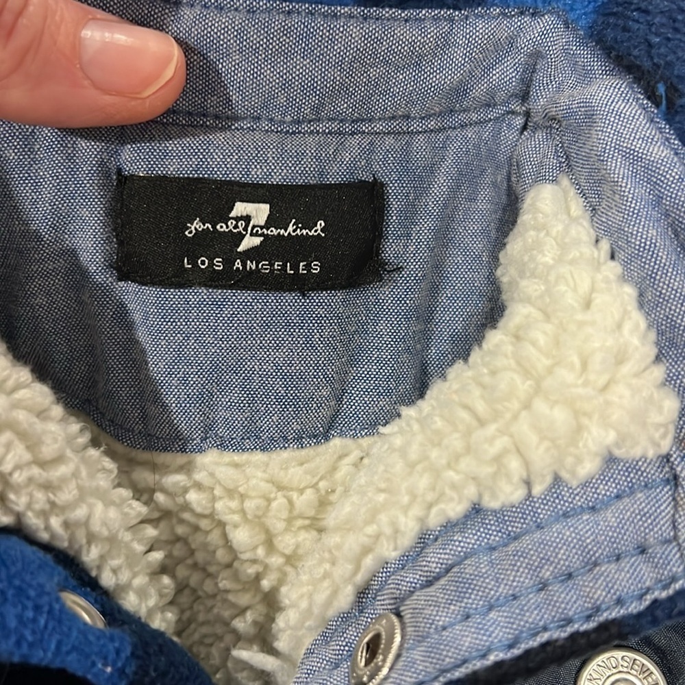 7 for all Mankind Infant Sherpa Lined Flannel Sz 0-3 - Picture 3 of 5